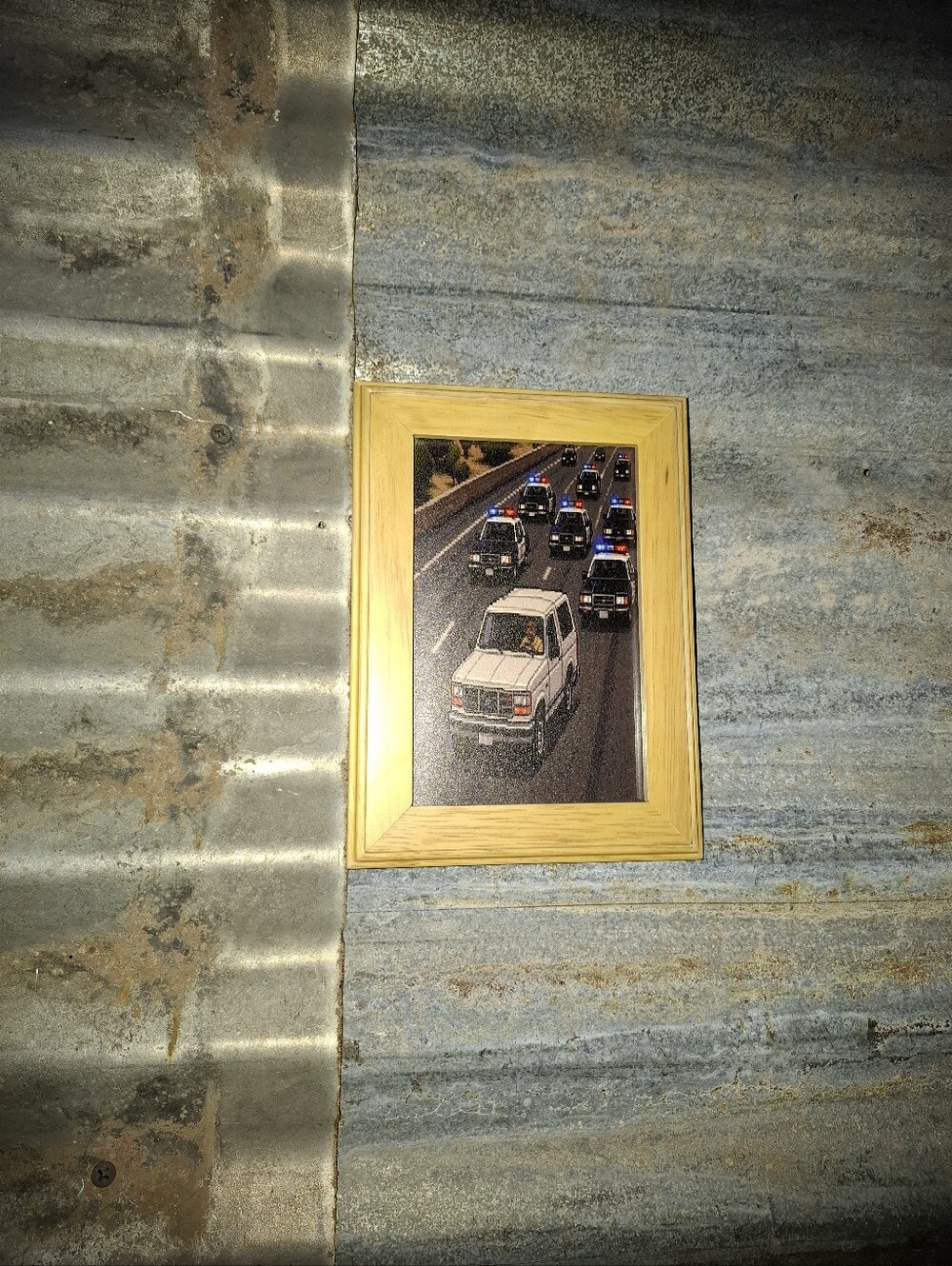8 Bit OJ Simpson White Bronco Police Chase Framed Mini Art Print By Neon Nicho